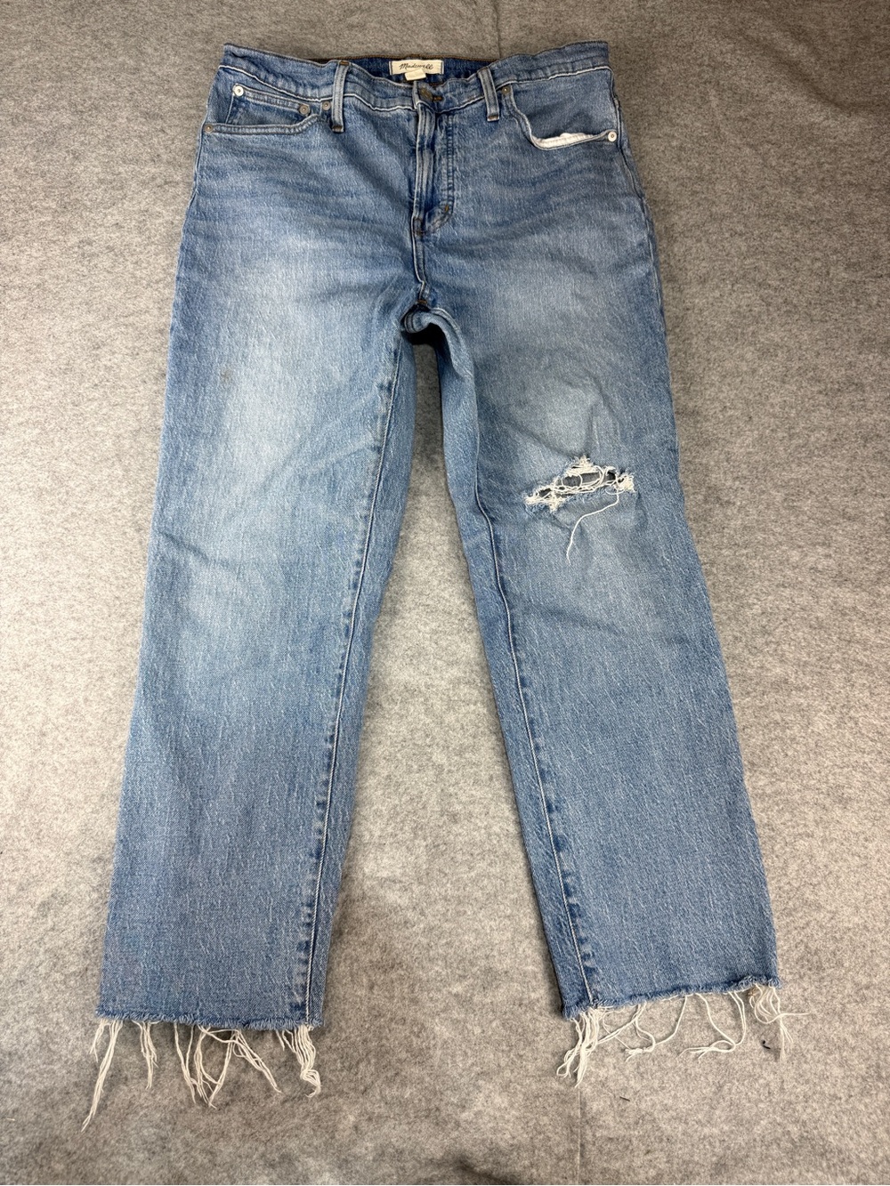 Madewell Jeans 32 Perfect Vintage Distressed Raw Hem | Lollie Closet